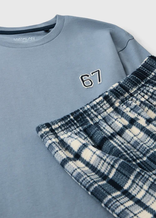 Boys Blue Check Long Sleeve Pyjama Set (7-13yrs) - 7 Yrs Image 2