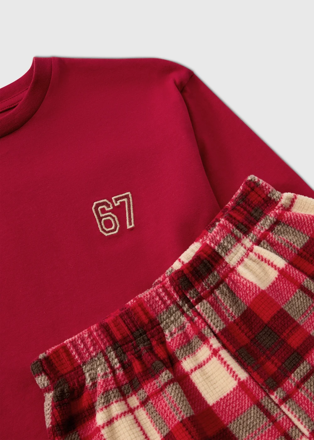 Boys Red Checked Christmas Pyjamas (7-13yrs) - 7 Yrs Image 2