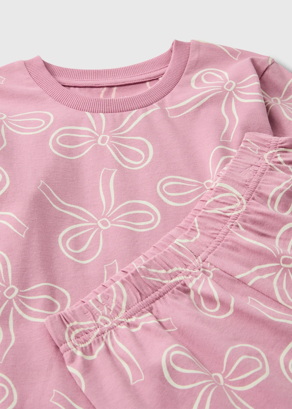 Girls Pink Bow Pyjama Set (1-13yrs) - 1-1.5 Yrs Image 2