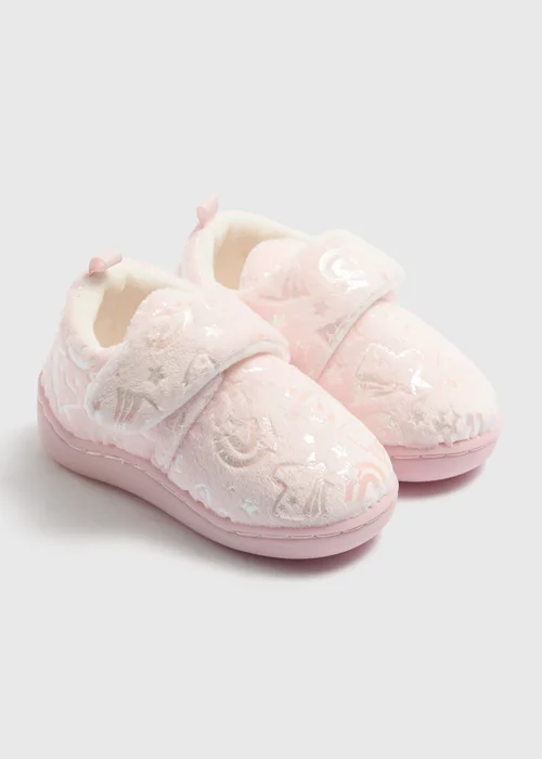 Girls Unicorn Cupsole Slipper (Younger 4-12) - 4 Infants Image 1
