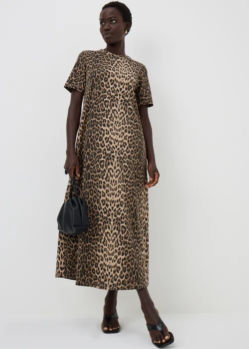 Brown Animal Print Midaxi T-Shirt Dress - 22 Image 1