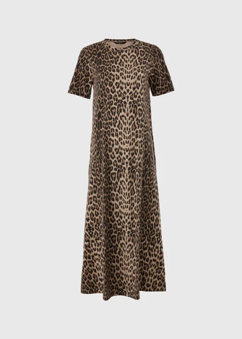 Brown Animal Print Midaxi T-Shirt Dress - 22 Image 4