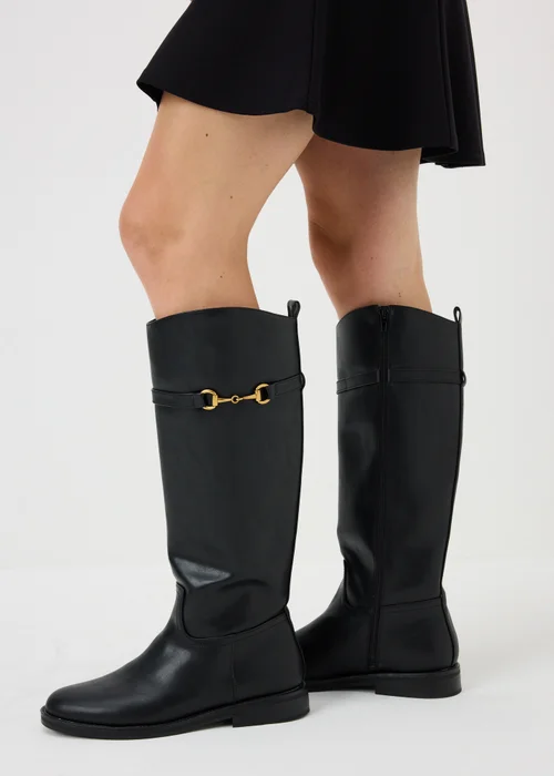 Black Rider Snaffle Knee High Boots - 3 Image 2