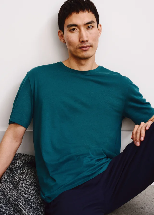 Teal Basic Long Pyjama Set