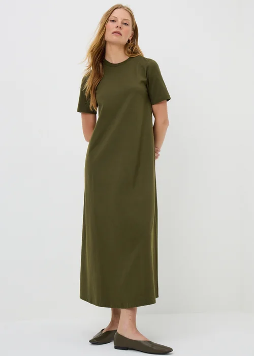 Khaki Midaxi T-Shirt Dress - 8 Image 1