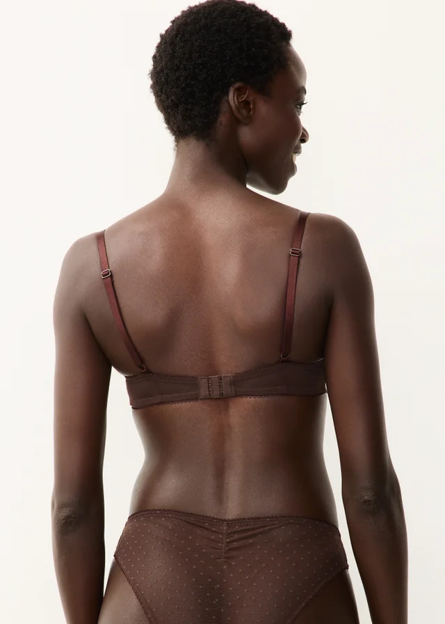 Chocolate Lace Padded Underwired Bra