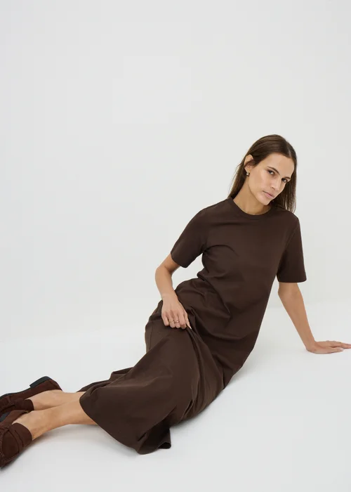 Chocolate Brown Midaxi T-Shirt Dress - 8 Image 2