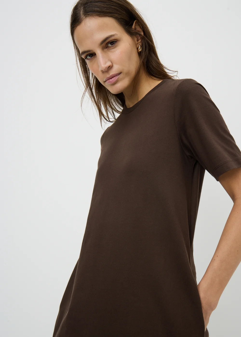 Chocolate Brown Midaxi T-Shirt Dress - 8 Image 3