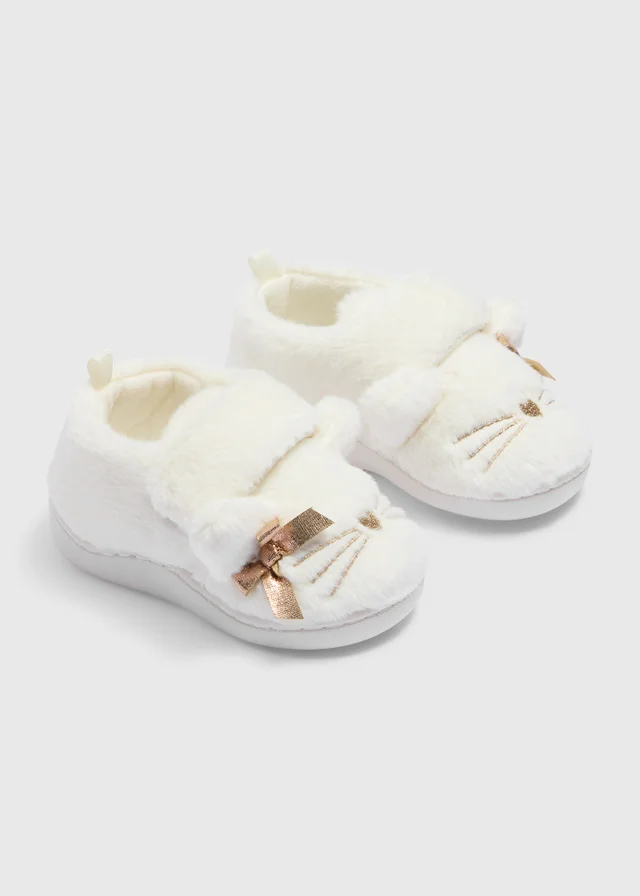 Girls Cat Novelty Slippers (Younger 4-11)