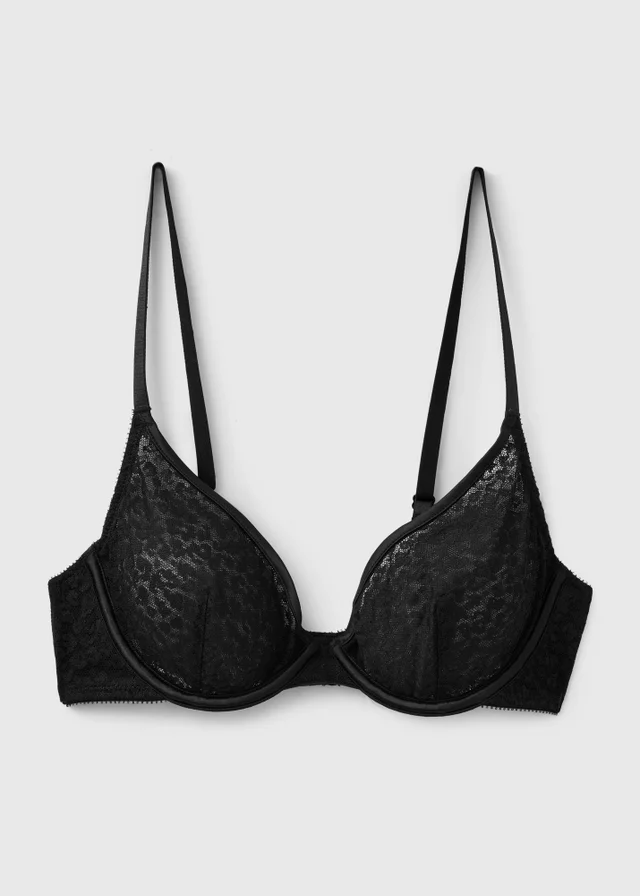 Black Leopard Lace Co Ord Bra