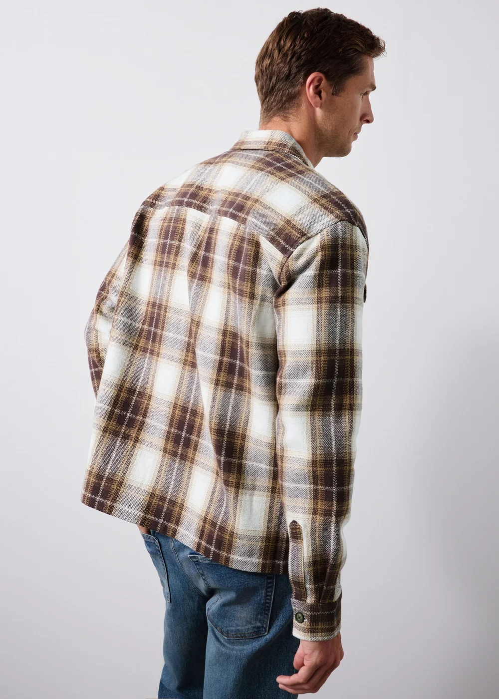 Brown Check Relaxed Overshirt - S Image 2
