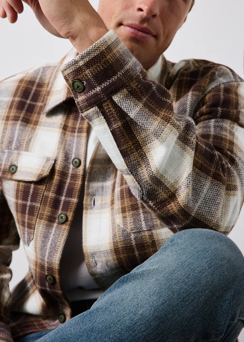 Brown Check Relaxed Overshirt - S Image 3