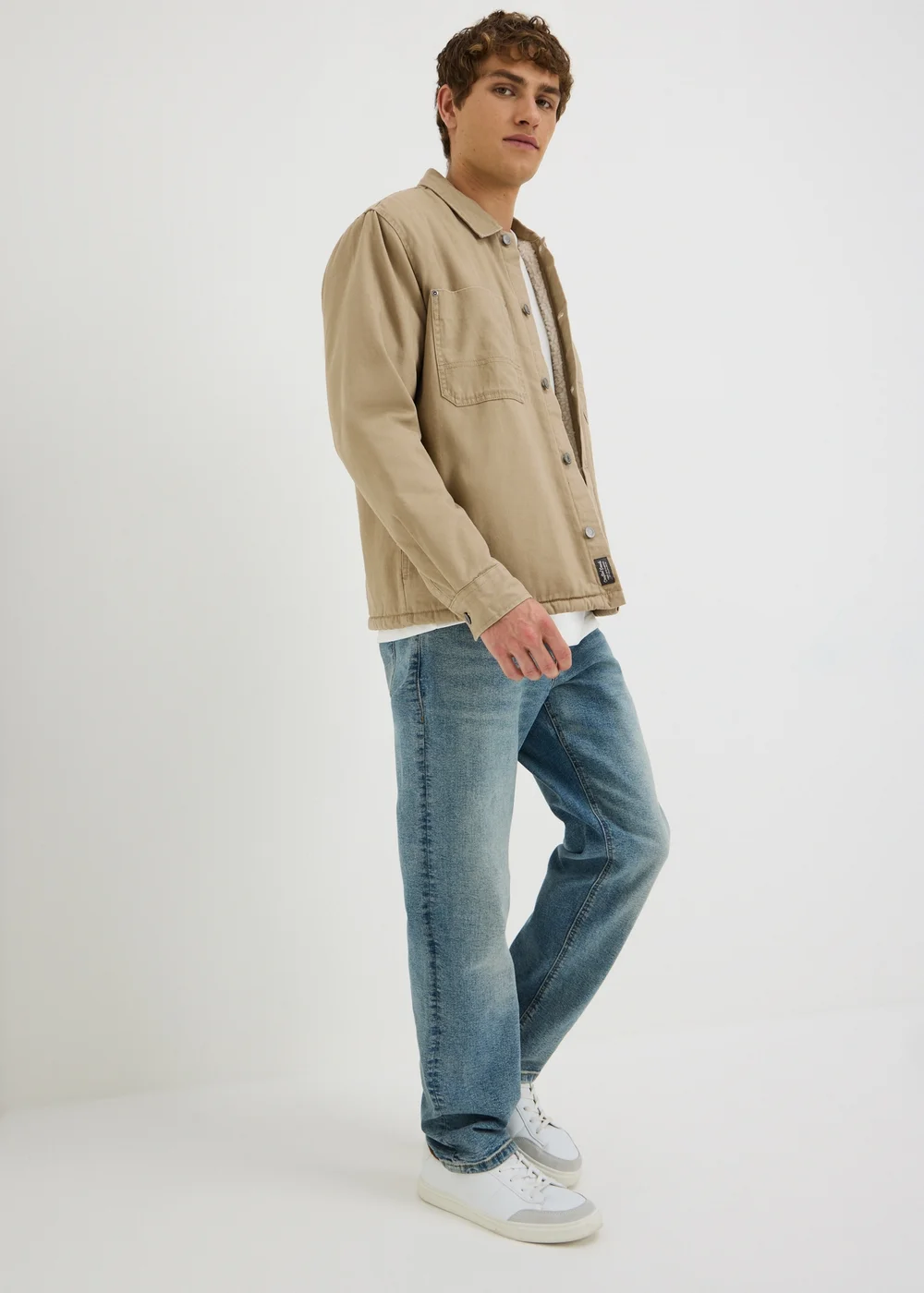 Stone Borg Herringbone Overshirt - S Image 1