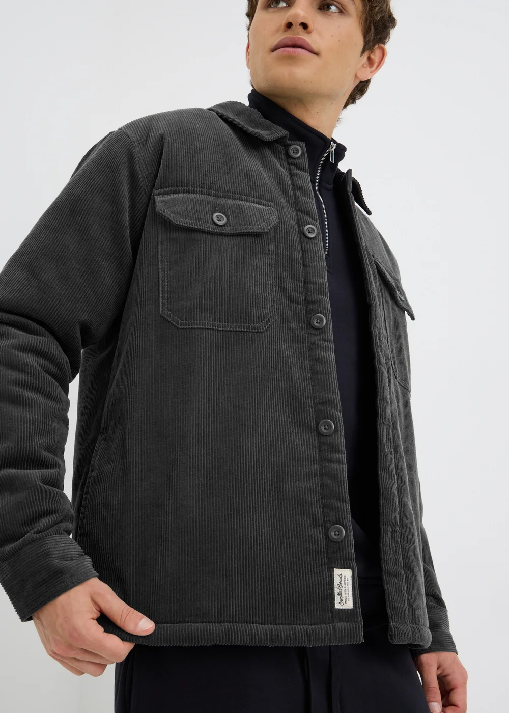 Charcoal Cord Shacket - S Image 3