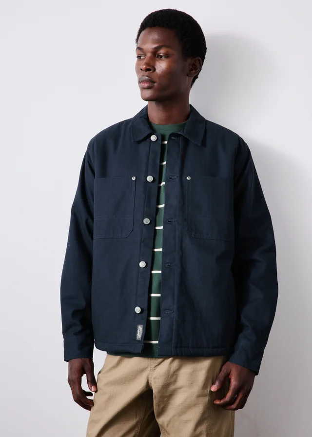Navy Borg Herringbone Overshirt