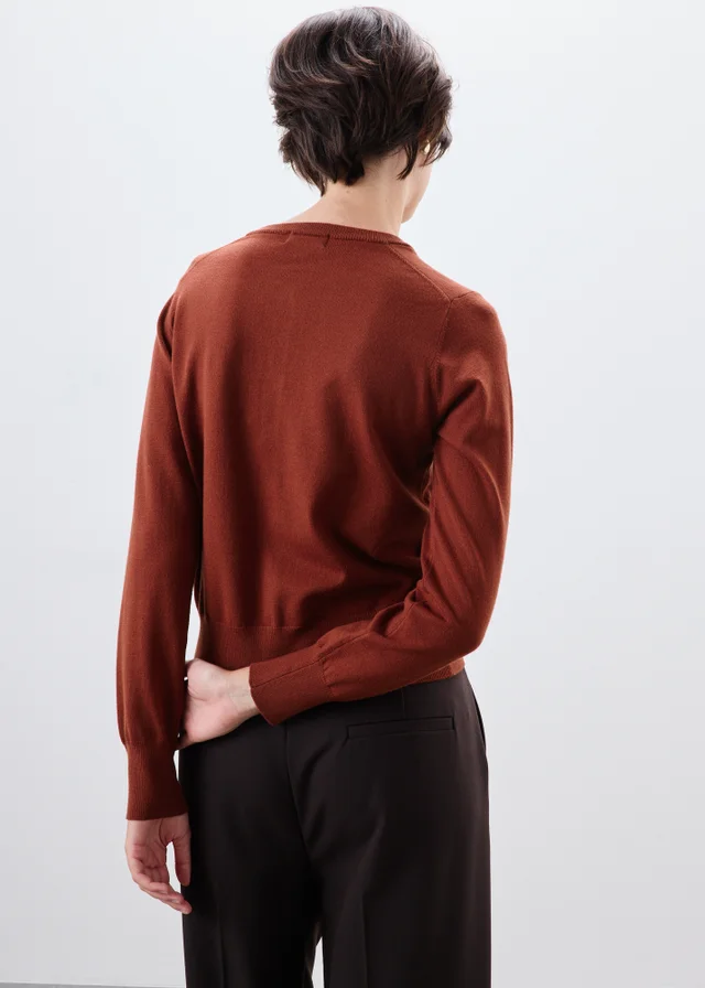 Orange Button Through Cardigan