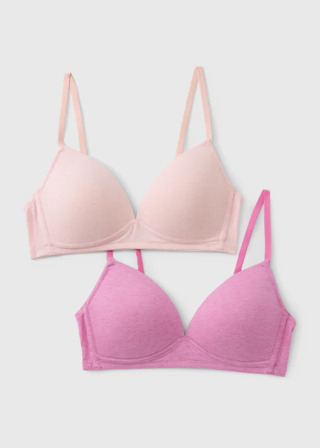 2 Pack Pink Non Wired First Bras