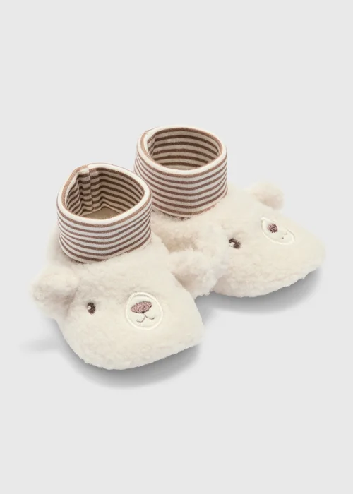 Baby Beige Bear Sock Boots (Newborn-18 Months) - 0-3 months Image 1