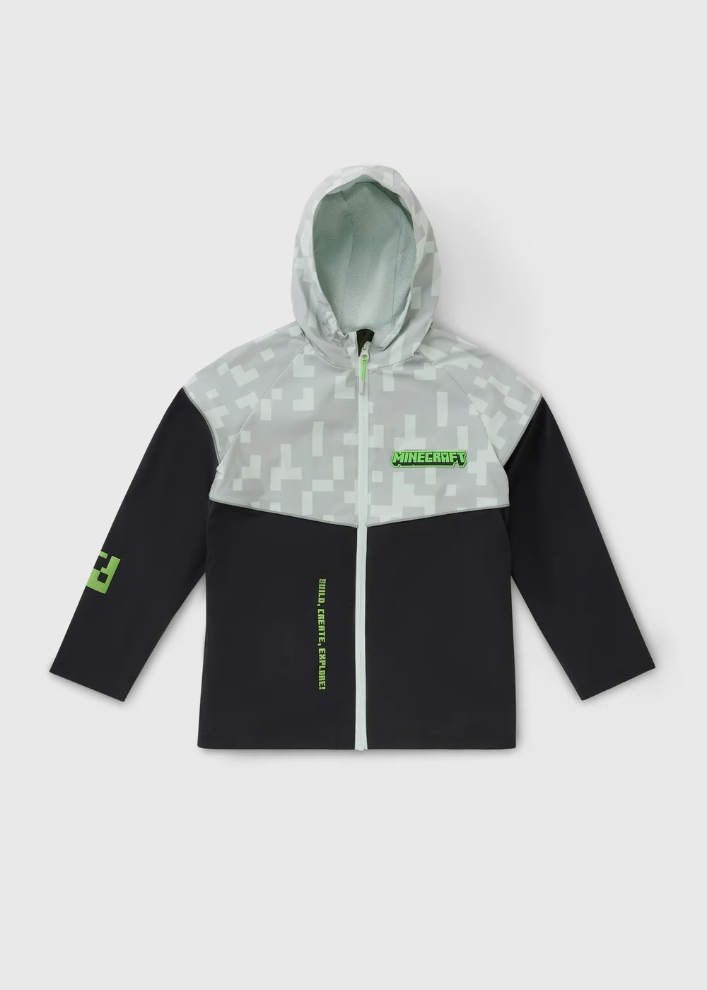 Boys Minecraft Grey Track Jacket (4-13yrs) - 4-5 Yrs Image 1