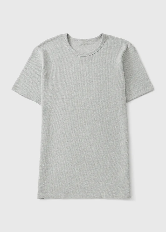 Grey Short Sleeve Medium Thermal T-Shirt