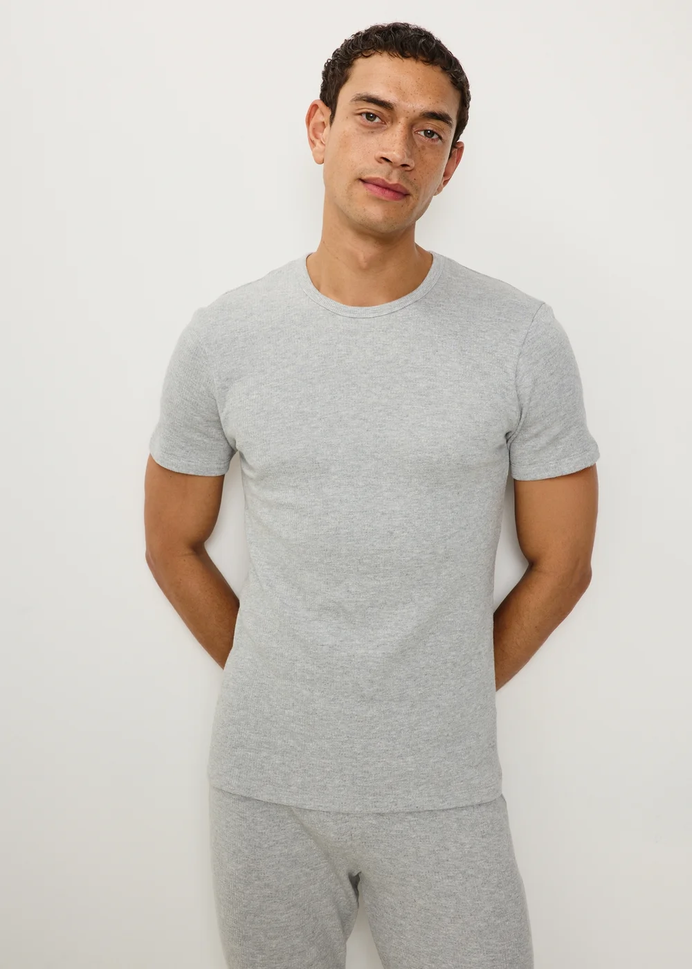 Grey Short Sleeve Medium Thermal T-Shirt - S Image 2
