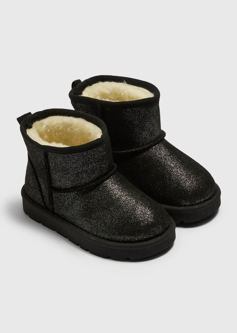 Girls Black Sparkle Snug Boots (Younger 4-9) - 4 Infants Image 1