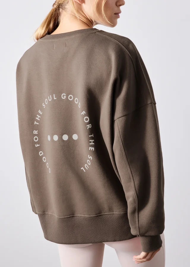 Souluxe Taupe Graphic Sweatshirt