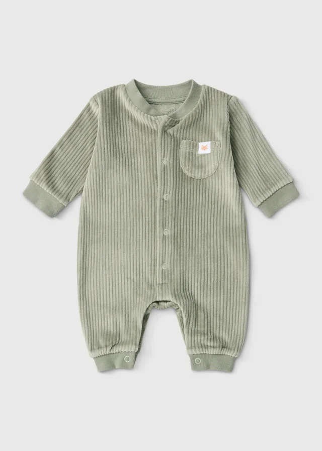 Baby Green Ribbed Romper (Newborn-23 Mnths)