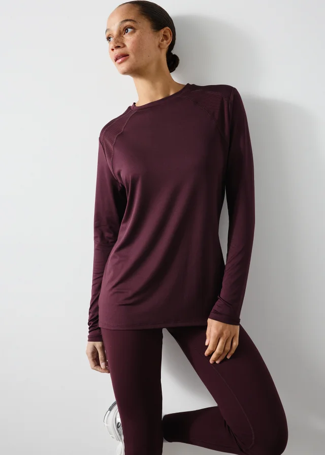Souluxe Burgundy Active Long Sleeve Top