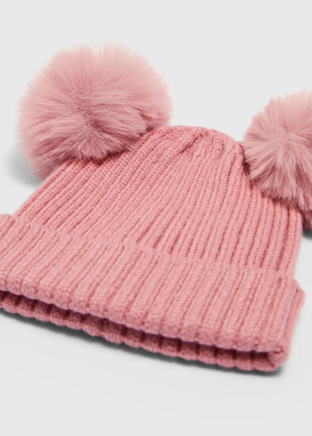 Baby Pink Pom Pom Beanie (0-24mths) - Up to 1 Month Image 2
