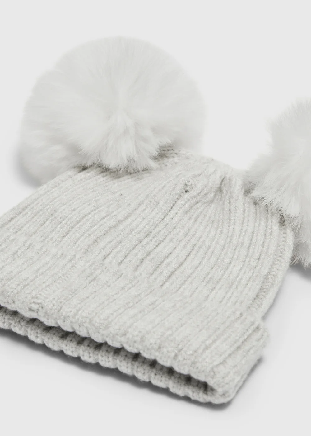 Baby Grey Pom Pom Beanie (0-24mths) - Up to 1 Month Image 2