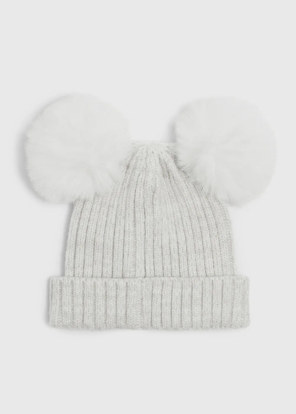 Baby Grey Pom Pom Beanie (0-24mths) - Up to 1 Month Image 1