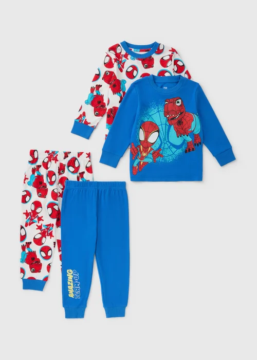 Marvel 2 Pack Boys Blue Spidey Pyjamas (1-7yrs) - 1-1.5 Yrs Image 1
