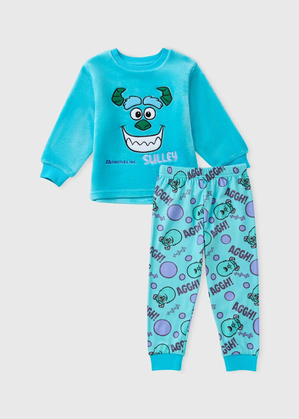 Disney Pixar Boys Blue Sulley Fleece Pyjamas (1-7 yrs) - 1-1.5 Yrs Image 1