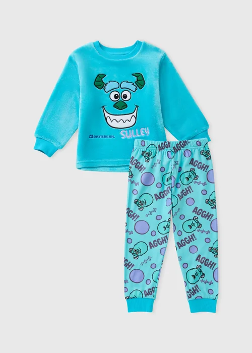 Disney Pixar Boys Blue Sulley Fleece Pyjamas (1-7 yrs) - 1-1.5 Yrs Image 1