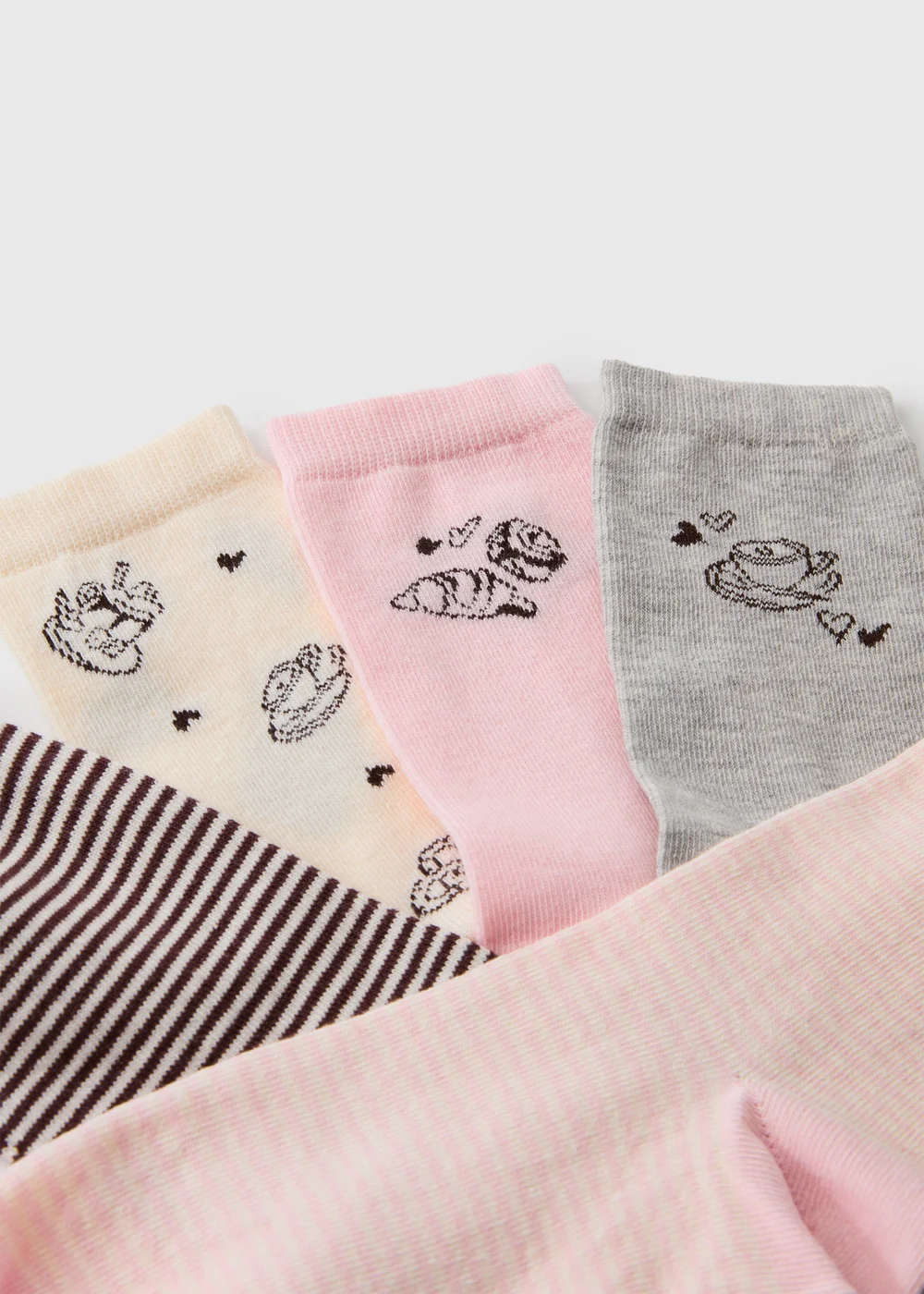 5 Pack Pink Brunch Ankle Socks - One Size Image 2