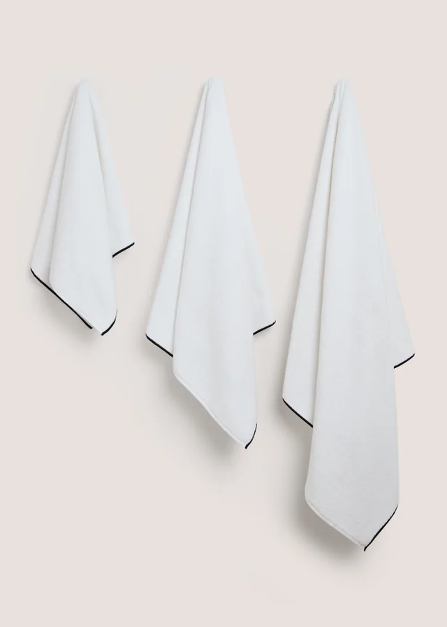 Statement Mono Border Towels