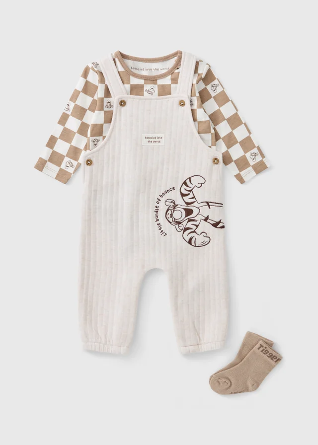 Baby Oatmeal Tigger Top & Dungarees Set (Newborn-18 mnths)