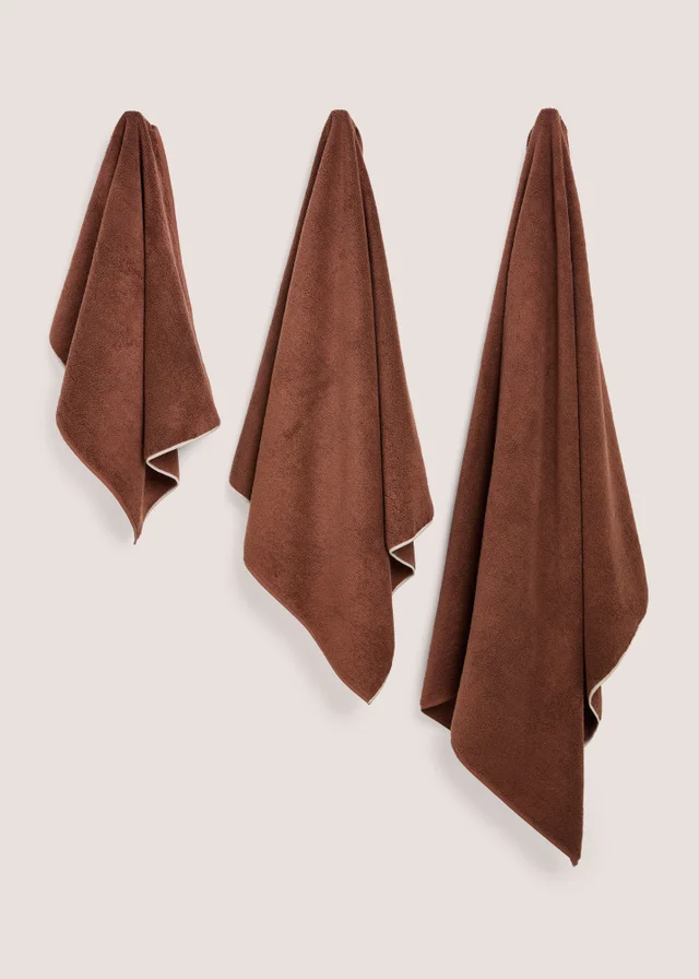 Statement Brown Border Towels