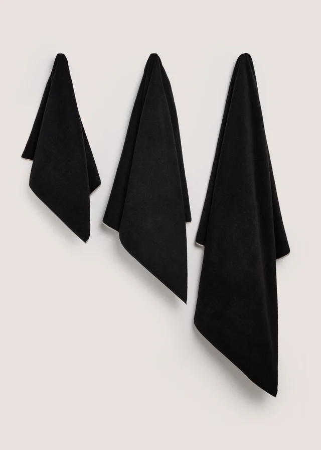 Statement Black Border Towels