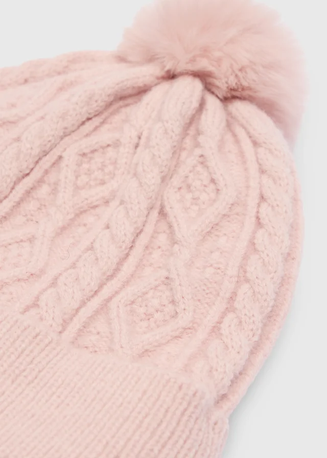2 Pack Baby Pink Hat & Mittens (1-24 Months)
