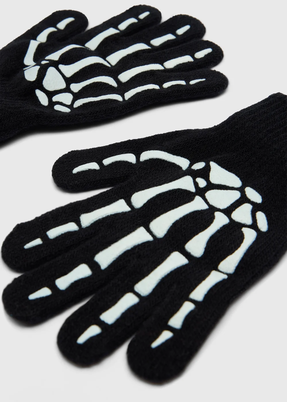 Boys Black Skeleton Gloves - One Size Image 1