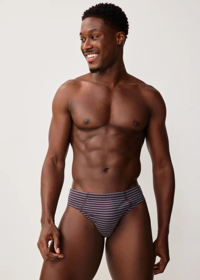 5 Pack Burgundy Stripe Briefs