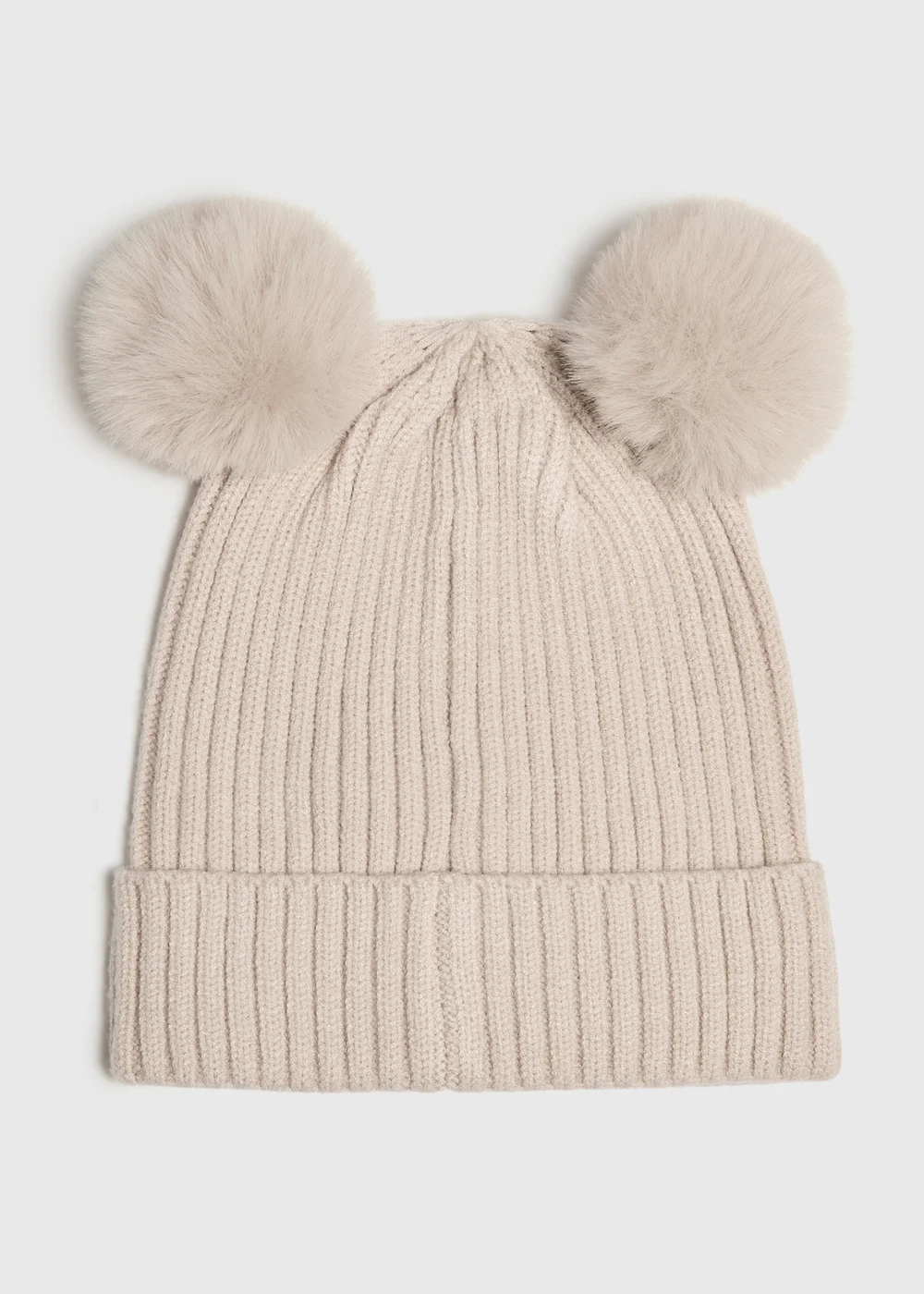 Girls Oatmeal Pom Pom Beanie (3-13yrs) - 7-10 Yrs Image 1