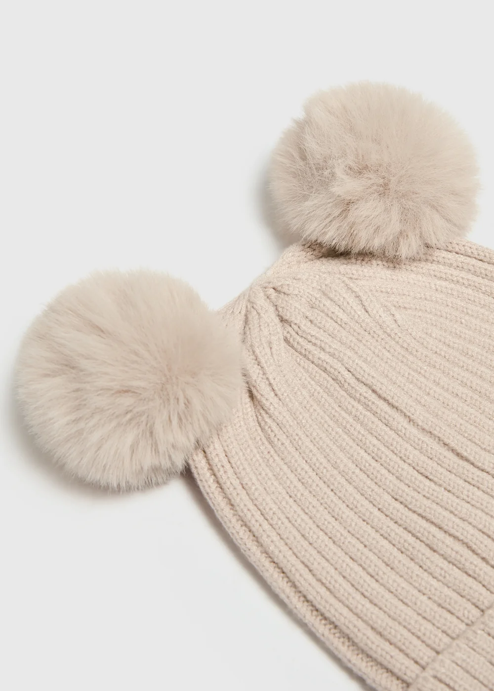 Girls Oatmeal Pom Pom Beanie (3-13yrs) - 7-10 Yrs Image 2