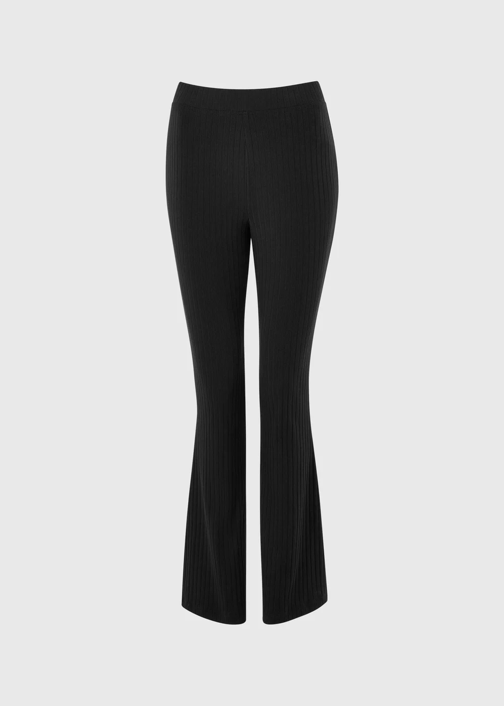 Black Ribbed Co Ord Flared Trousers - 8 Image 1