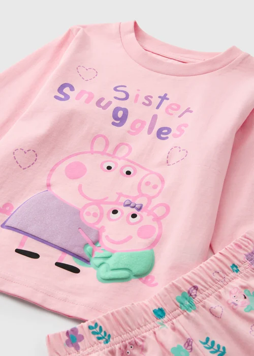 Girls Pink Peppa Pig Sister Pyjamas (1-5 Yrs) - 1-1.5 Yrs Image 2