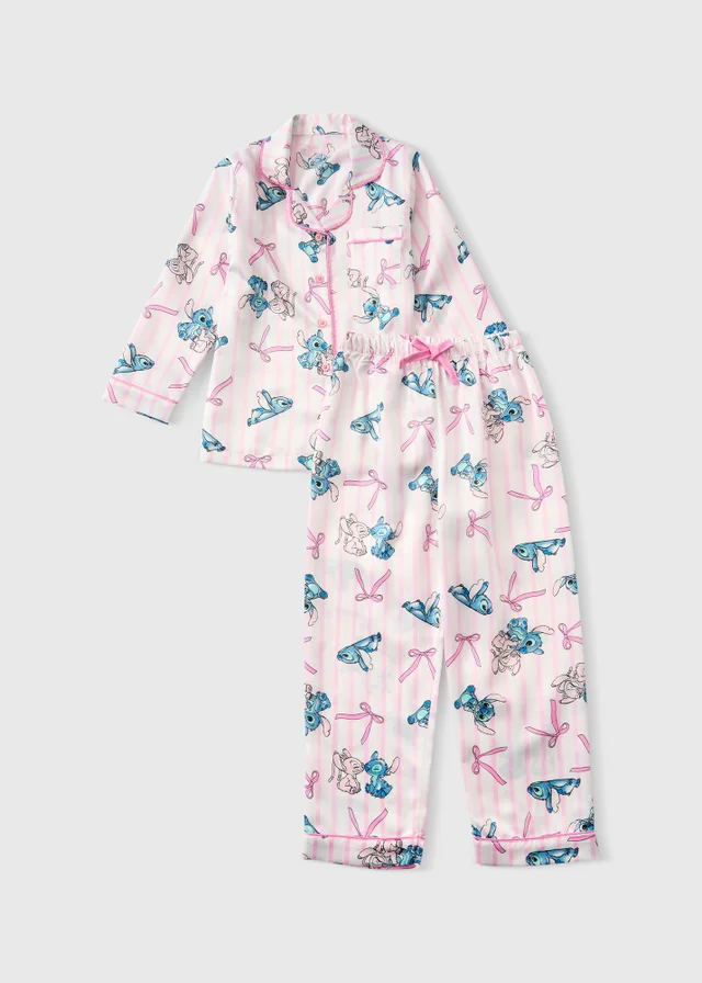 Disney Girls Pink Satin Stitch Long Sleeve Pyjama Set (4-13yrs)