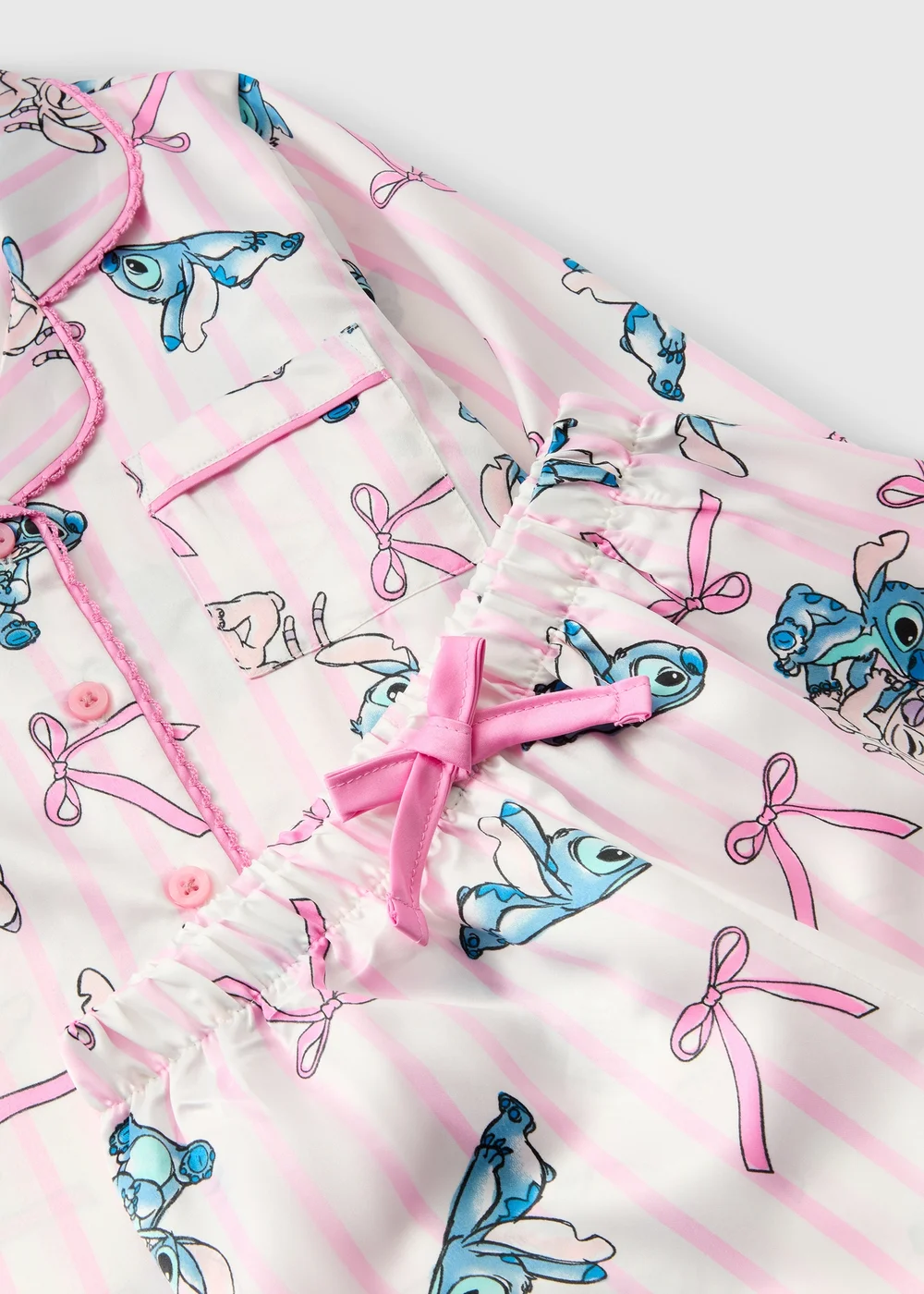Disney Girls Pink Satin Stitch Long Sleeve Pyjama Set (4-13yrs) - 4 Yrs Image 2