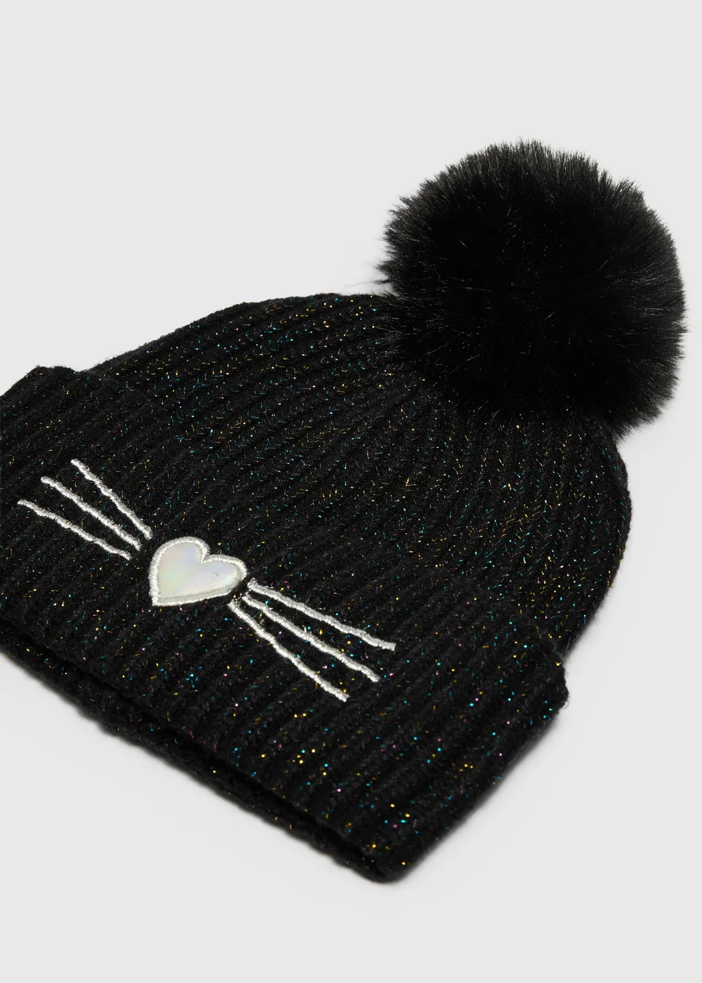 Girls Black Cat Beanie (3-10yrs) - 7-10 Yrs Image 2